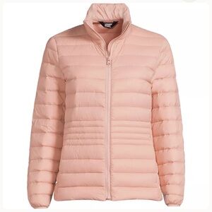 Lands End Wanderweight Packable Down Jacket Women’s Small Pink Misty Rose NWOT